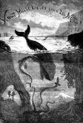 Frontispiece for Jules Vernes roman 20 000 ligaer under havet