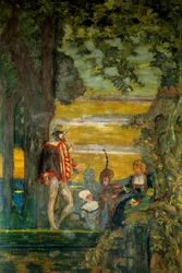 Griselidis Illustrasjon av historien av Charles Perrault, Paris fra 1900-tallet, Comedy of the Champs Elysees (olje på lerret)