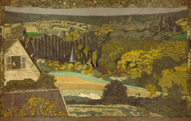 Landskap: Vindu med utsikt over skogen, 1899.