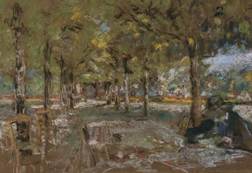 Leser under trærne i Amfreville, ca. 1906