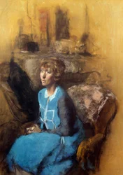 Den blå kjolen, 1900-tallet (akvarell)