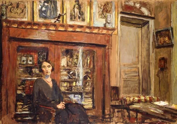 Kvinne i et interiør, ca. 1920