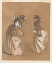 To maskerte damer bukker