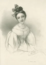 Portrett av Clara Wieck-Schumann 1819-1896, 1832.
