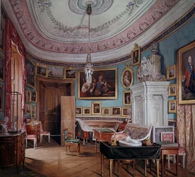 Utsikt over rommet til Paul I (1754-1801) en Gatchina-akvarell av Eduard (Edward) Hau (1807-1870) 1877 Saint Petersburg, Hermitage Museum