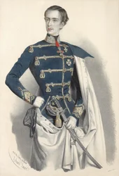 Portrait of Emperor Franz Joseph I of Austria, in Hungarian uniform, c. 1850.    1198357   no       norwegian Successfully Translated  Original: Lake in fog (oil on canvas) Translat: Lake in fog (oil on canvas) 1319730 no norwegian Successfully Translated 