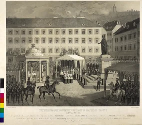 Avduking av monumentet til Franz I Graz: avduking av et monument