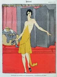 At the Couturier, en modell med Paul Poiret (1879-1944) fra 