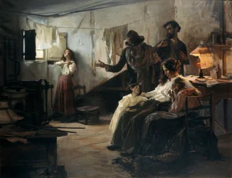 Familien til anarkisten på dagen for henrettelsen