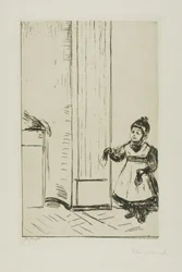 Interiør med et barn. Lothar Linde
