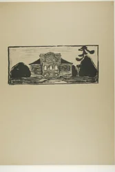 Hagen foran Dr. Lindes hus