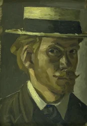 Selvportrett med stråhatt
