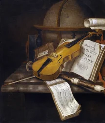 Vanitas Still Life - Peinture par Edwaert Collier (1642-1708), - Olje på lerret, 71,6x60,6 - Privat samling
