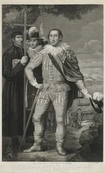 Landing av Christopher Columbus, gravert av David Edwin (1776-1841)