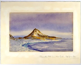 Observation Hill fra Hut Point, 1911 (wc på papir)