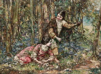 Girls In a Wood (olje på lerret)