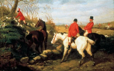 Revejakt, sent på 1800-tallet (olje på lerret)