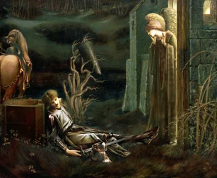 Drømmen om Sir Lancelot ved Chapel of the Holy Grail, 1896