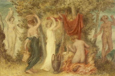 Votive Offerings - Klassisk scene (olje på kvernbrett)