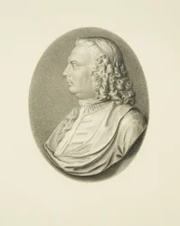 Kopi av Ivory Medallion of Dr Samuel Pye (blyant og akvarell på papir)
