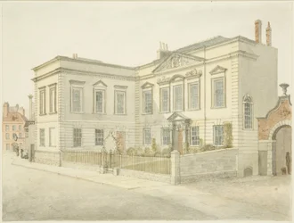 Bristol City Library, King Street (blyant og akvarell på papir)