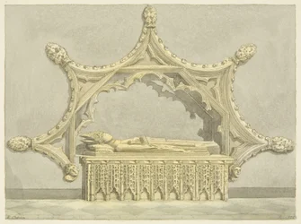 Tomb of Abbot Knowles, i Bristol Cathedral (blyant og akvarell på papir)