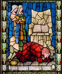 David Lamenting, ca. 1896 (farget glass)