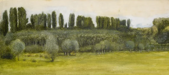 Landskap med piler og poppel, studie