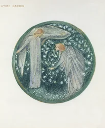Blomsterboken: XXXIV. White Garden, 1905 (litho med gouache på papir)