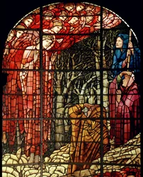 The Nativity Window, detalj, The Shepherds, 1888 (farget glass)