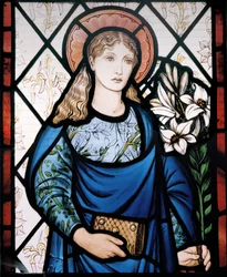 Jomfru Maria, 1882 (farget glass)