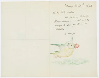 Valentine, brev til kunstnerens barnebarn, Angela Thirkell, 13. februar 1892