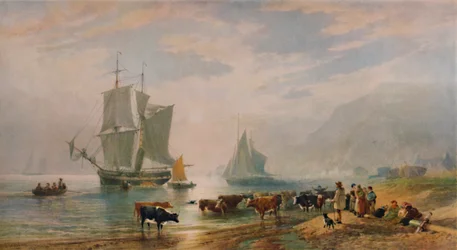 A Summer Evening: Landing Cattle, 1858, 1935