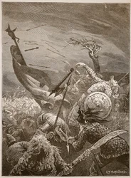 Death of Harold i slaget ved Hastings, illustrasjon fra 
