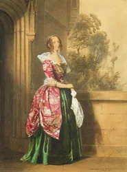 A Lady in her Costume Worn at Eglinton Tournament, 1839 (blyant og wc)