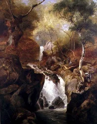 Foss gjennom en skog