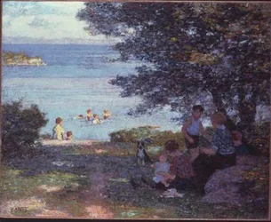 Ved vannet (olje på lerret)