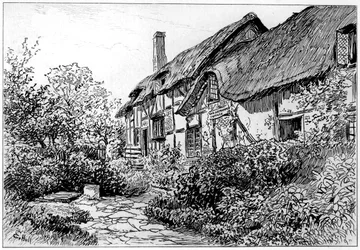Anne Hathaways hytte ved Shottery, Stratford-upon-Avon, Warwickshire, 1885