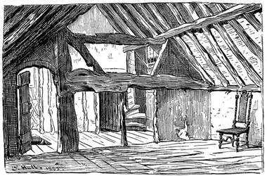Den øvre historien om Shakespeares fødested, Stratford-upon-Avon, 1885.