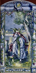 august, fra en serie med flispaneler for det nederlandske kjøkkenet, 1867-8