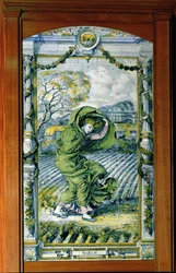 mars, fra en serie med flispaneler for det nederlandske kjøkkenet, 1867-8
