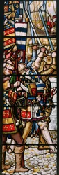 The Landing of the Emperor Sigismund at Dover i 1416, detalj, 1864 (farget glass)