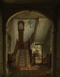 Gammel klokke i trappen, 1868