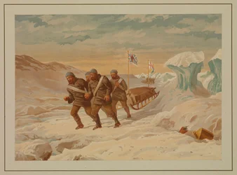 Polarskisser. Tilbake til skipet etter et mislykket forsøk på å finne Nordpolen.