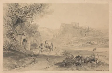 Valmontone, fra «Utsikter i Roma og omegn», 1841