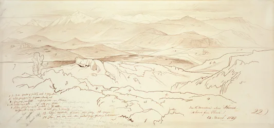 Utsikt fra fjellene over Phonia, 1849