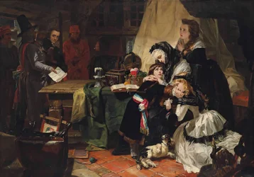 Den siste avskjeden mellom Marie Antoinette og hennes sønn, 1856.
