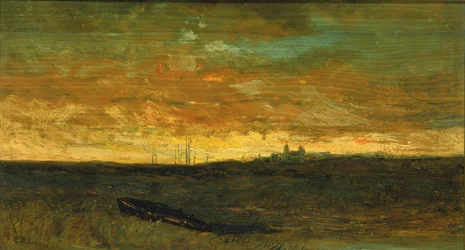 Solnedgangsscene, ca. 1875-1885.