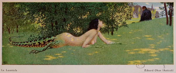 Lucertola (halvt hunn, halvt grønn øgle), 1908