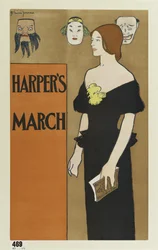 Reklameplakat for magasinet Harpers, mars 1896